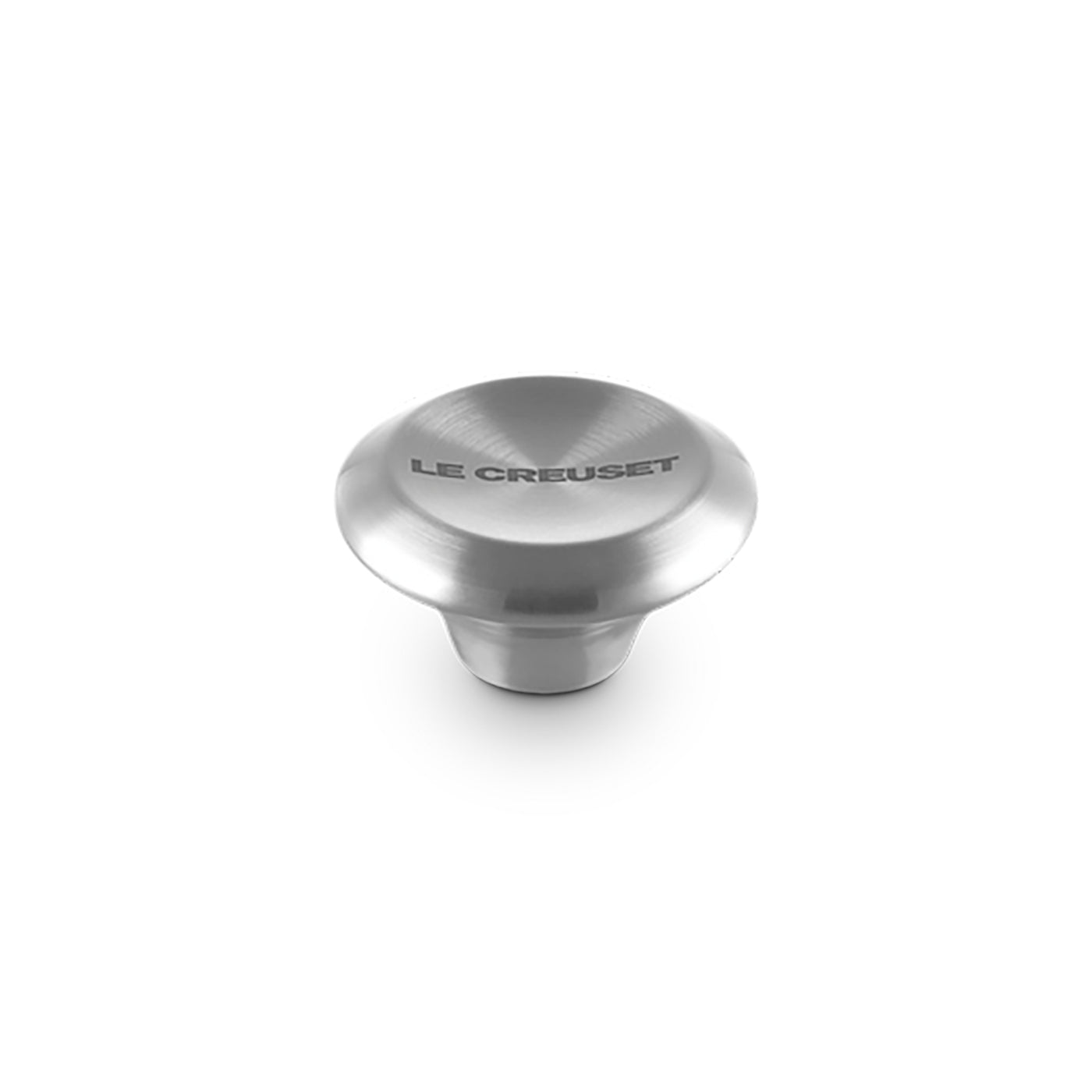 Le Creuset Signature Stainless Steel Knob replacement lid handle with brushed metal finish and engraved logo