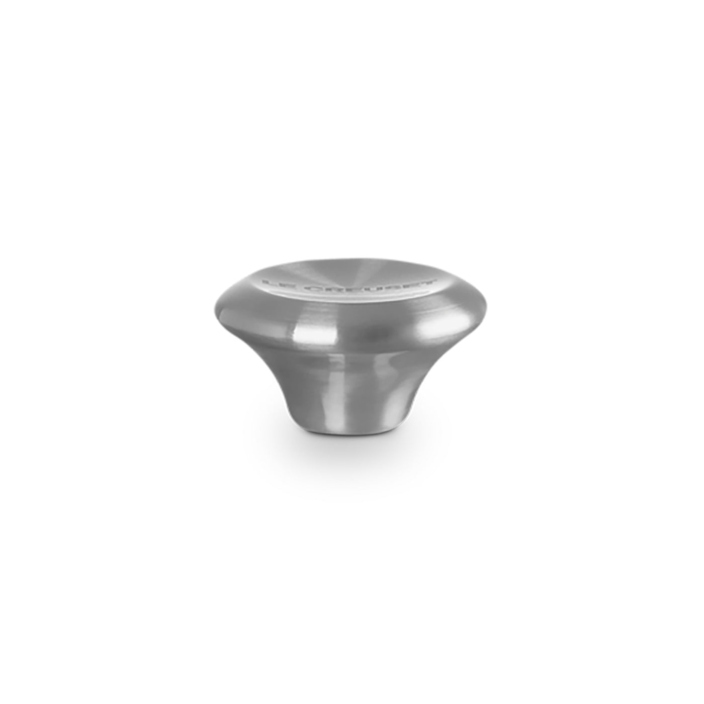 Le Creuset Signature Stainless Steel Knob replacement lid handle with brushed metal finish and engraved logo