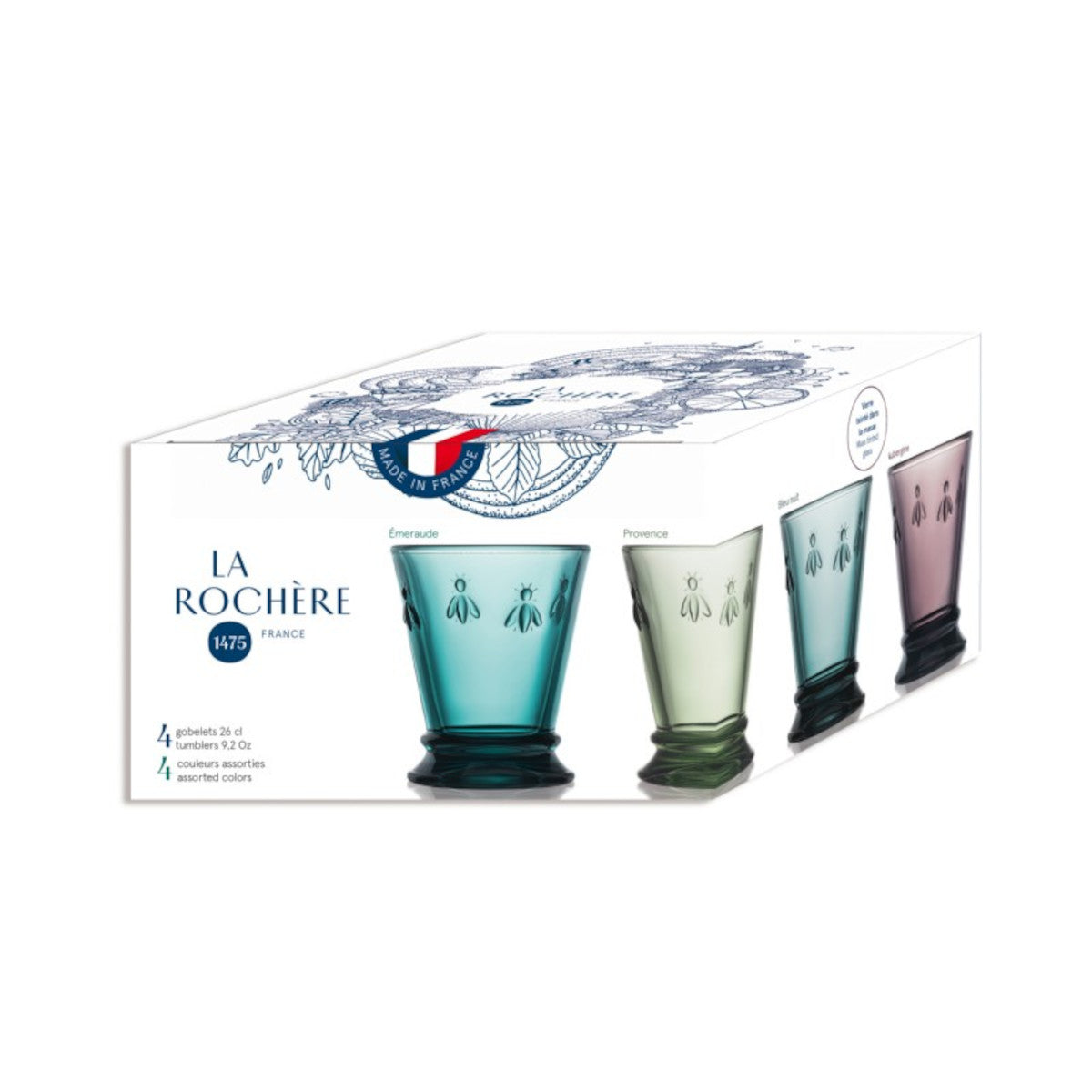 La Rochere Bee Coloured Tumblers 260ml (Set of 4) | Minimax