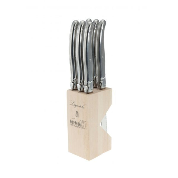 Laguiole Andre Verdier Debutant Stainless Steel Serrated Knife Set of 6 | Minimax