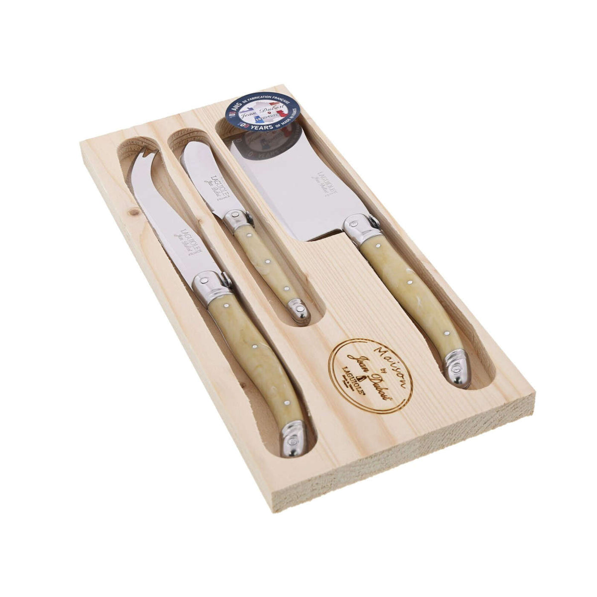 Jean Dubost Maison Cheese Knife Light Horn 1.2mm Set of 3 | Minimax