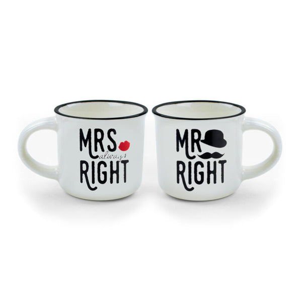 Legami Espresso for Two Mr & Mrs Always Right Coffee Cups 50ml | Minimax