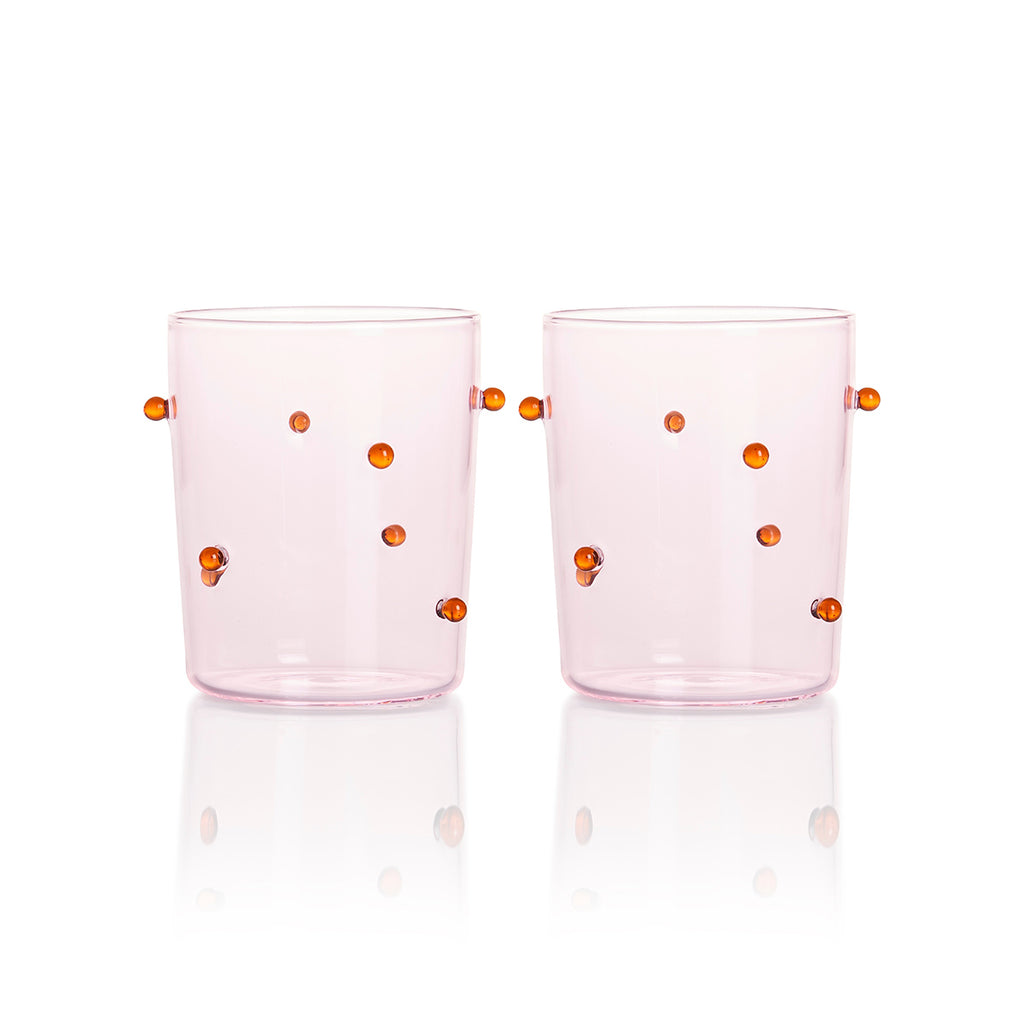 Maison Balzac Pomponette Gobelets Pink & Amber 450ml (Set of 2) | Minimax