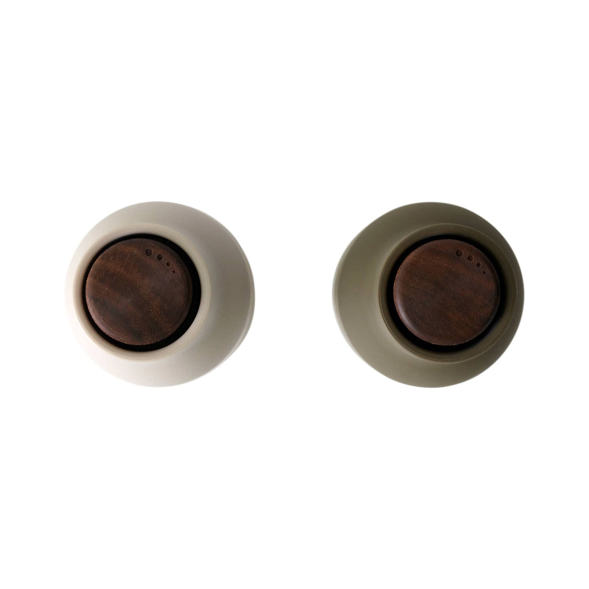 Menu 2 Pack Bottle Grinders with Walnut Top Hunting Green & Beige | Minimax