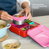 Omie Omiebox Hot & Cold Bento Box Pink Berry