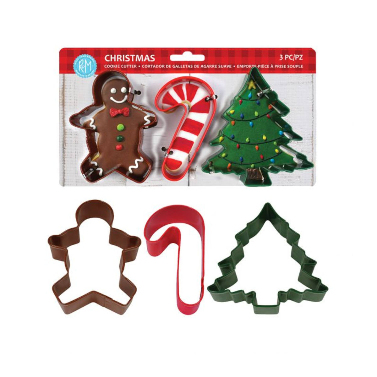 R&M Christmas Cookie Cutter Multi Color Set of 3 | Minimax