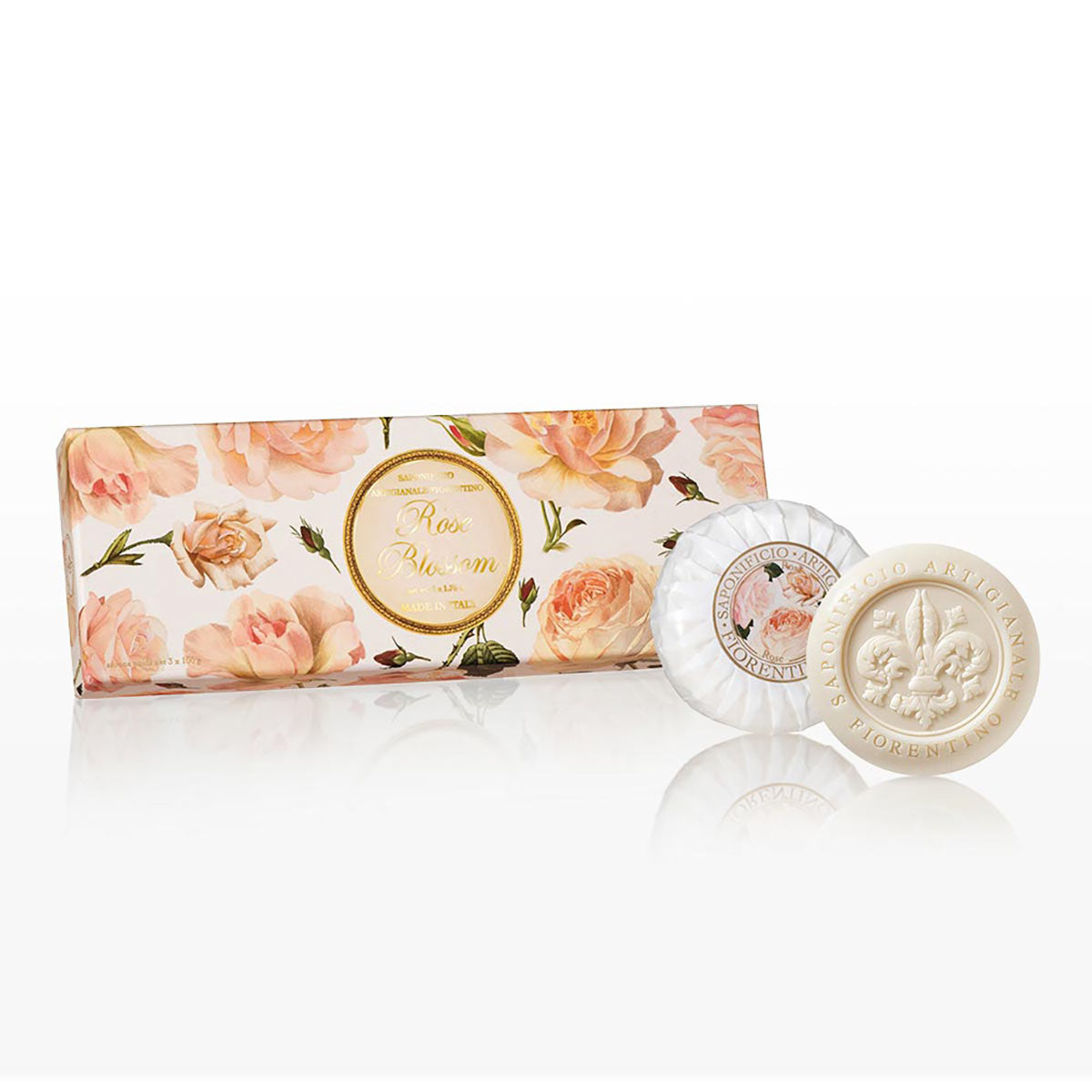 Saponificio Artigianale Fiorentino Rose Boxed Soap Round 100g Set of 3 | Minimax