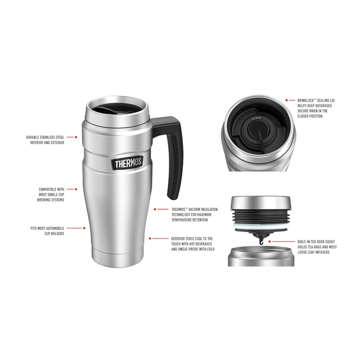 Thermos Stainless King Vacuum Insulated Travel Mug Midnight Blue 470ml | Minimax
