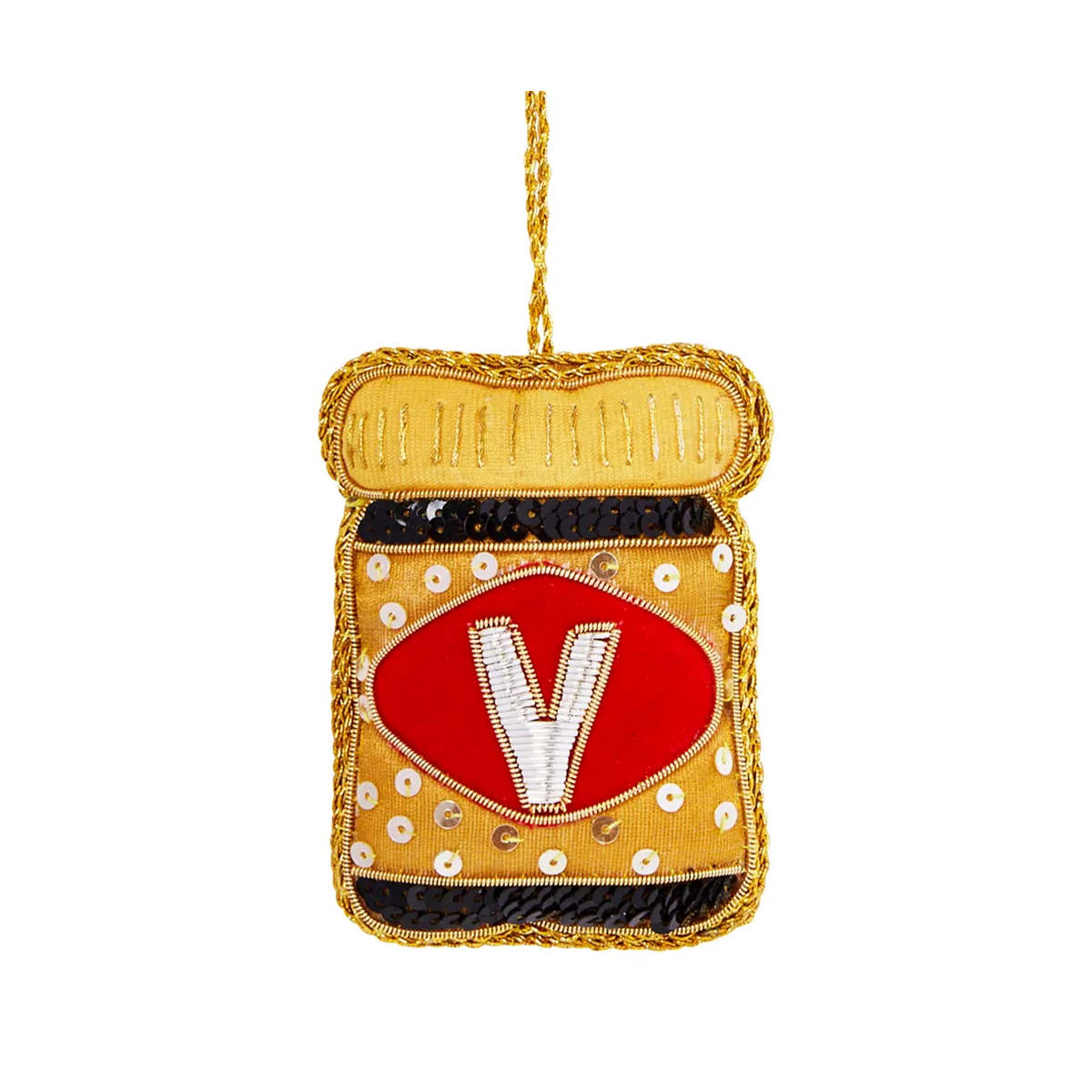 Vixen & Velvet Vegemite Sequin Ornament Gold 9cm | Minimax