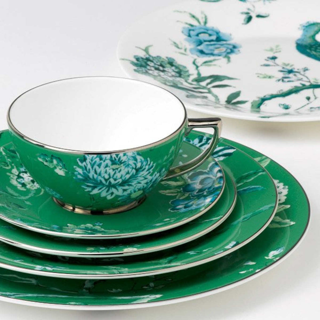 Wedgwood Jasper Conran Chinoiserie Teacup and Saucer Green Set of 2 | Minimax