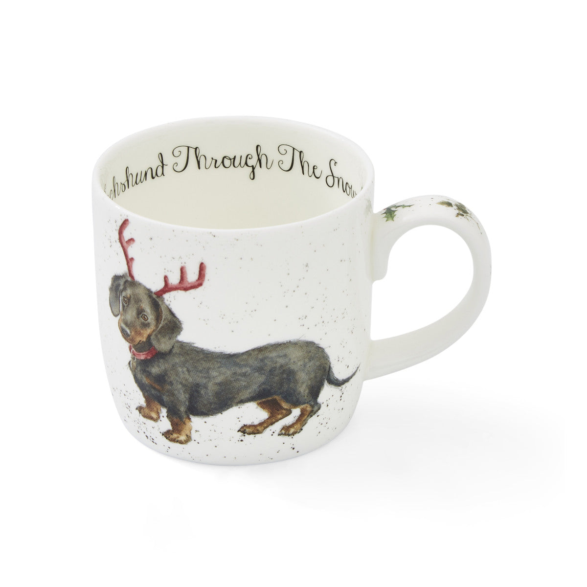Royal Worcester Wrendale Dachshund Snow Christmas Mug 300ml | Minimax