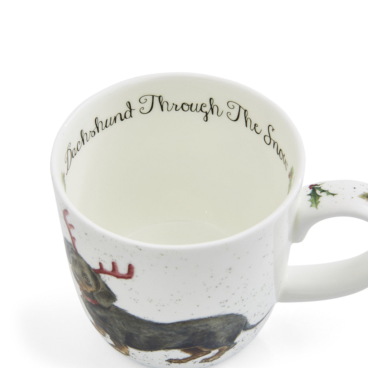 Royal Worcester Wrendale Dachshund Snow Christmas Mug 300ml | Minimax