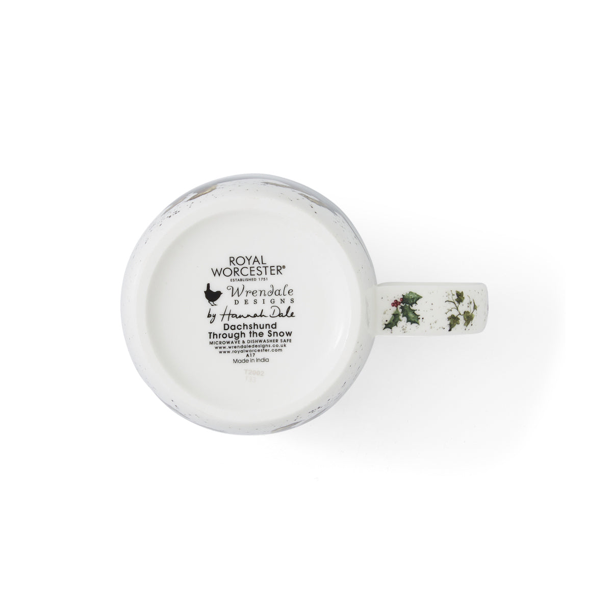 Royal Worcester Wrendale Dachshund Snow Christmas Mug 300ml | Minimax