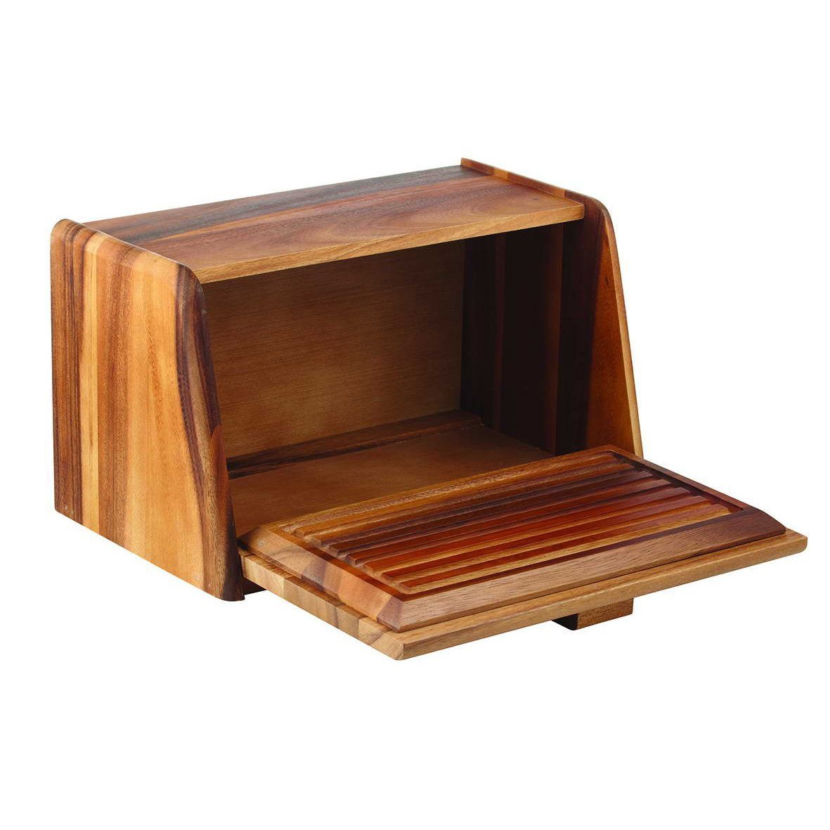 Acacia Wood Bread Box With Lid - Minimax