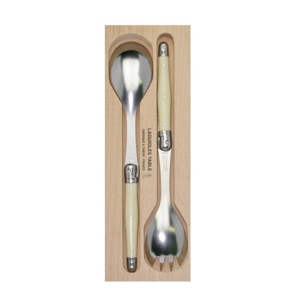 Laguiole Andre Verdier Debutant Salad Servers Ivory Minimax