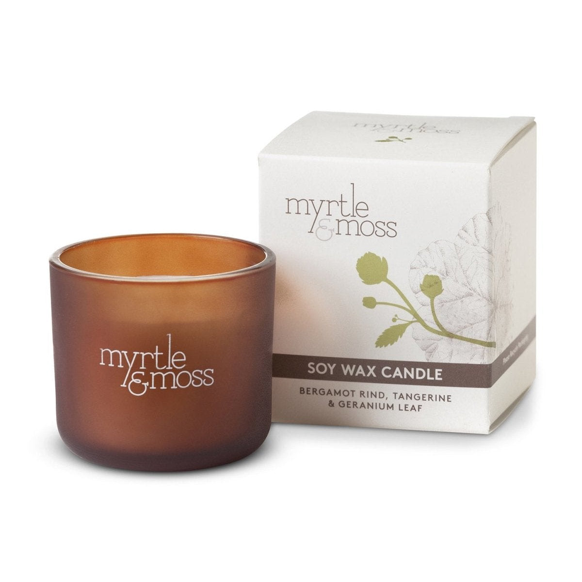 Myrtle and Moss Bergamot Rind, Tangerine & Geranium Leaf Soy Wax Mini Candle
