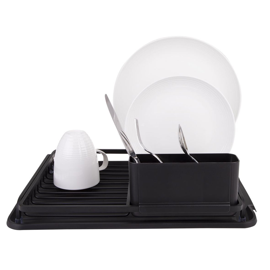 Linear Dish Rack D.Line Dish Rack with Draining Board Black Aluminium | Minimax