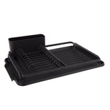 Black Aluminium Dish Rack with Draining Board - Minimax