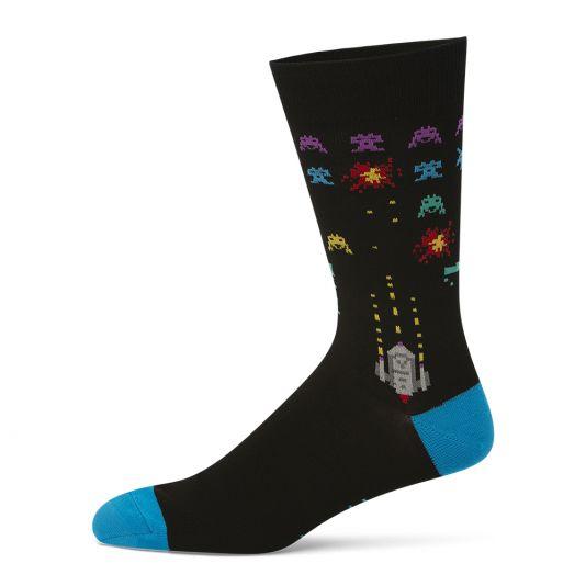 Black Space Invader Socks - Minimax