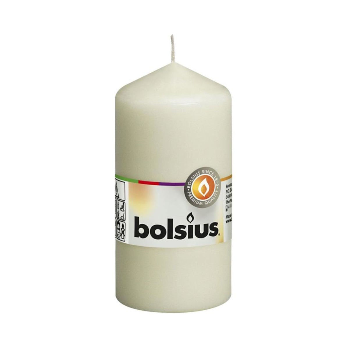 Classic Pillar Candle Ivory 12x6cm - Minimax