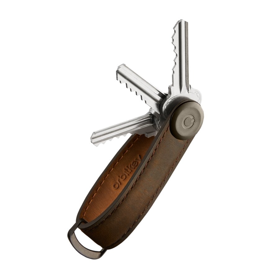 Orbitkey Crazy Horse Leather Key Organiser Brown | Minimax