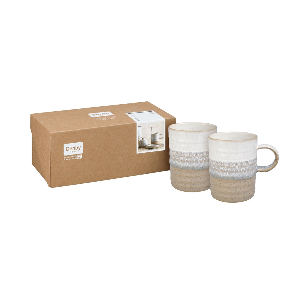 Denby Kiln Ridged Mugs 410ml (Set of 2) | Minimax
