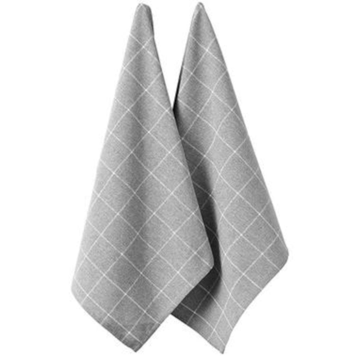 Eco Check Grey Kitchen Towel 2 Pack - Minimax