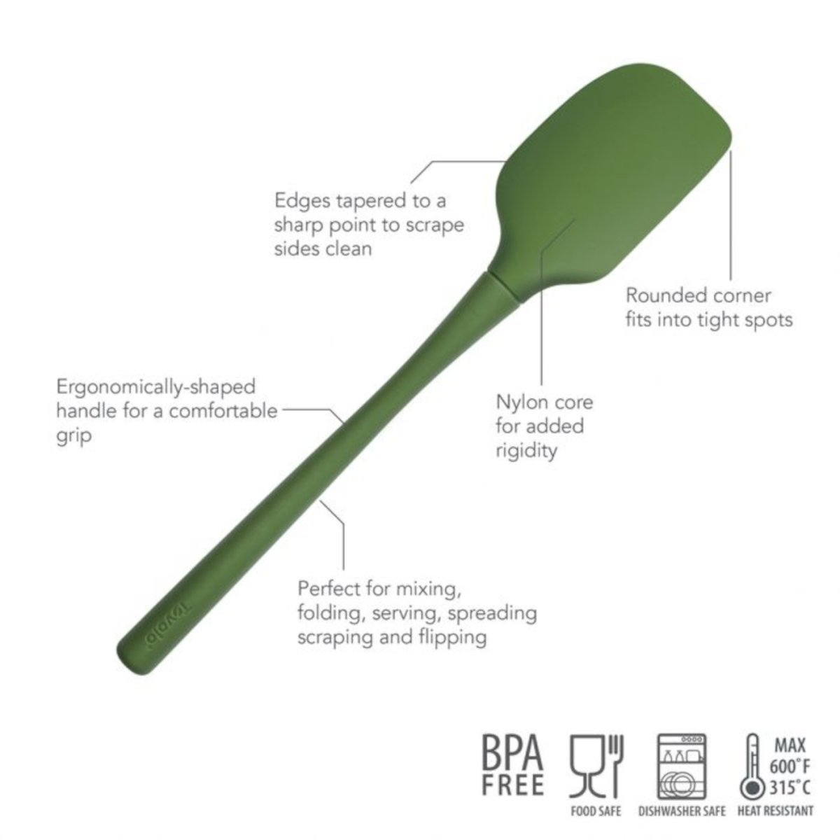 Tovolo FlexCore Silicone Pesto Spatula Green | Minimax