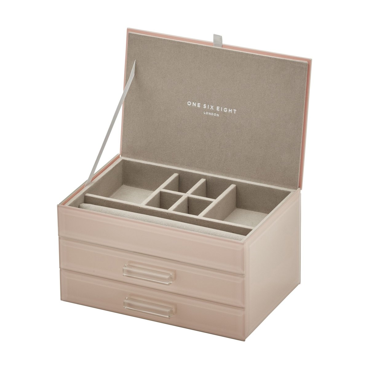 One Six Eight London Gabriella Jewellery Box with Drawers Blush Medium | Minimax