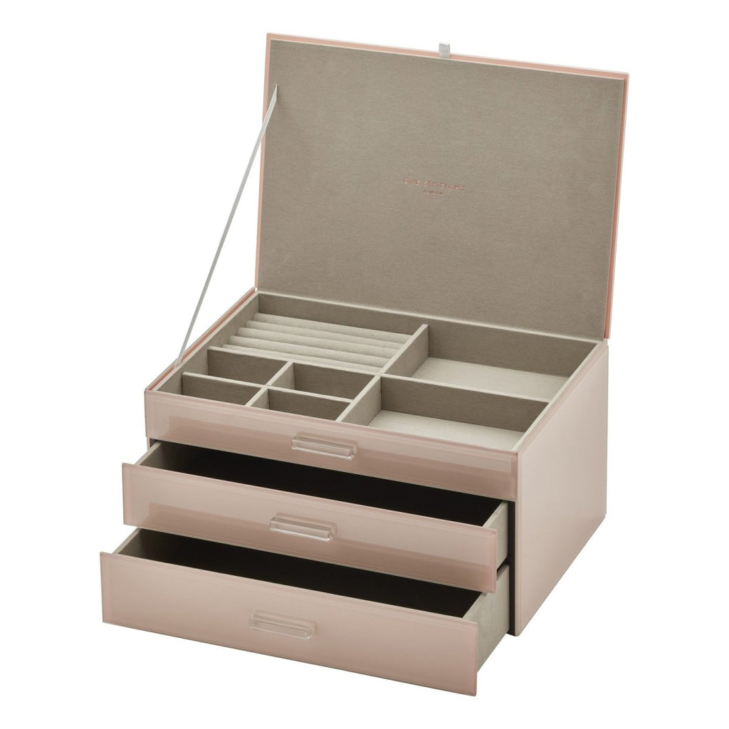 One Six Eight London Gabriella Jewellery Box with Drawers Blush Extra Large | Minimax