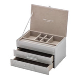 One Six Eight London Gabriella Jewellery Box with Drawers Cool Grey Medium | Minimax