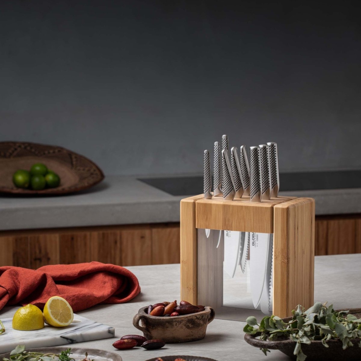 Global Ikasu X Knife Block Set 10 Pieces - Minimax