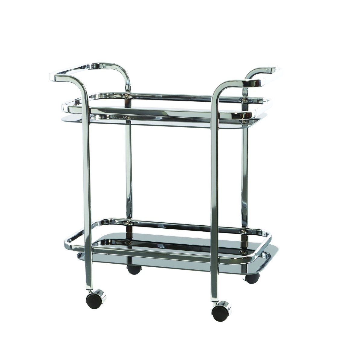 Pure Homewares Hugo Glass Bar Cart Black & Chrome | Minimax