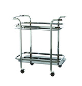 Pure Homewares Hugo Glass Bar Cart Black & Chrome | Minimax
