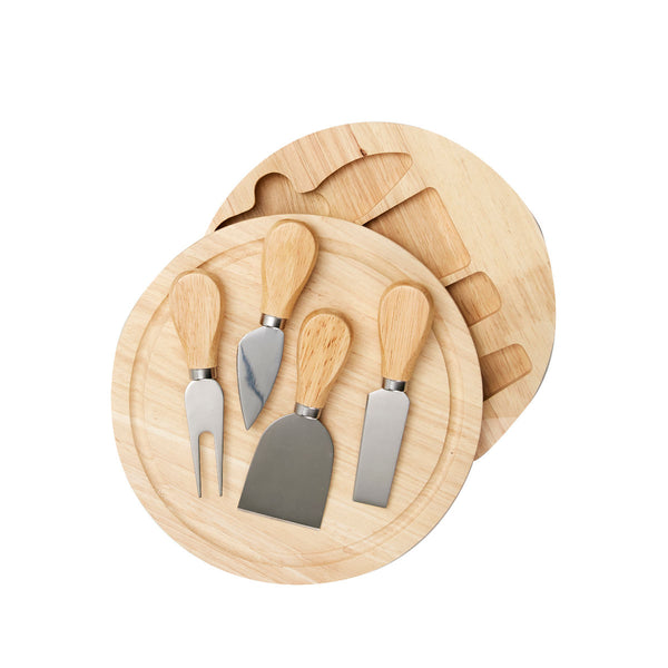 Epicurean Cuisine Round Cheese Board with Knives & Storage | Minimax