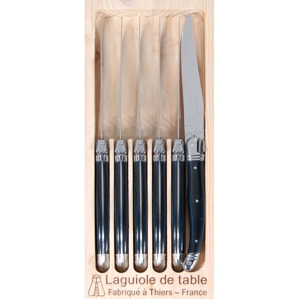 Jean Dubost Set of 6 Black Steak Knife Set - Minimax
