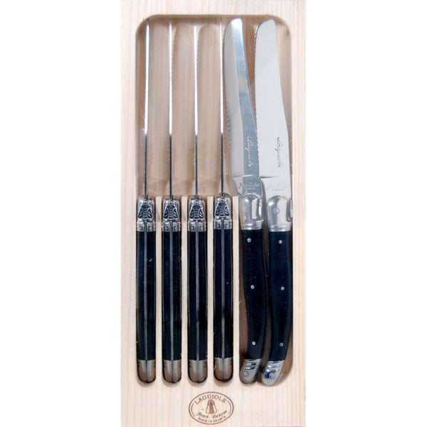 Jean Dubost Set of 6 Black Table Knife Set - Minimax