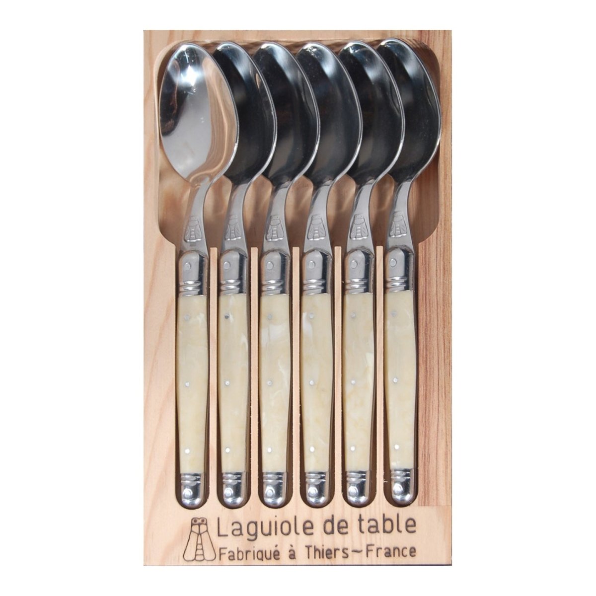Jean Dubost Set of 6 Light Horn Spoon Set - Minimax