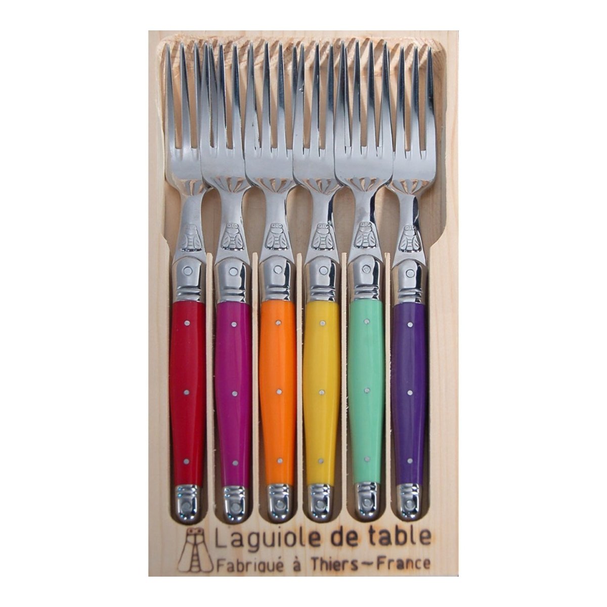 Jean Dubost Set of 6 Mixed Colour Fork Set - Minimax