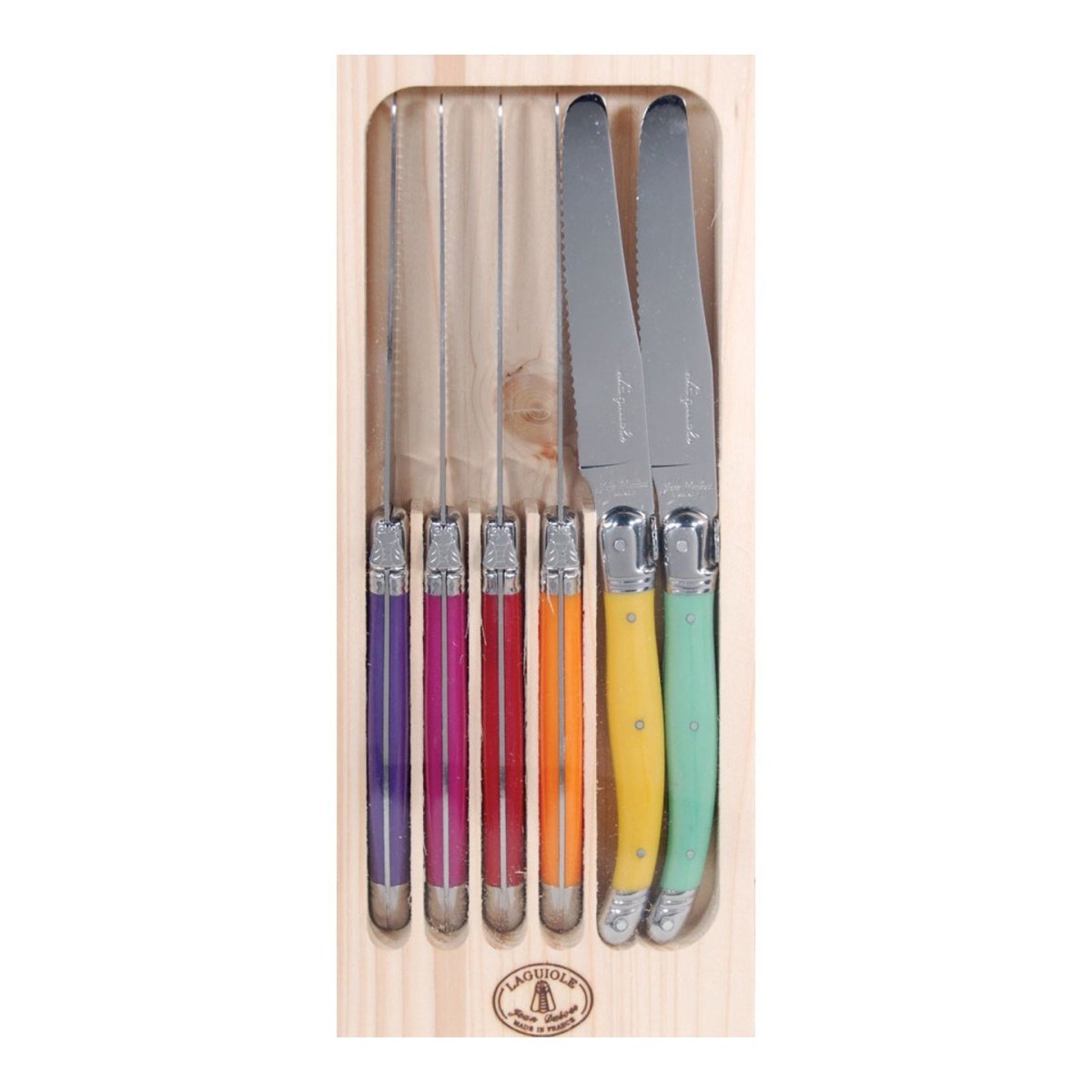 Jean Dubost Set of 6 Mixed Colour Table Knife Set - Minimax