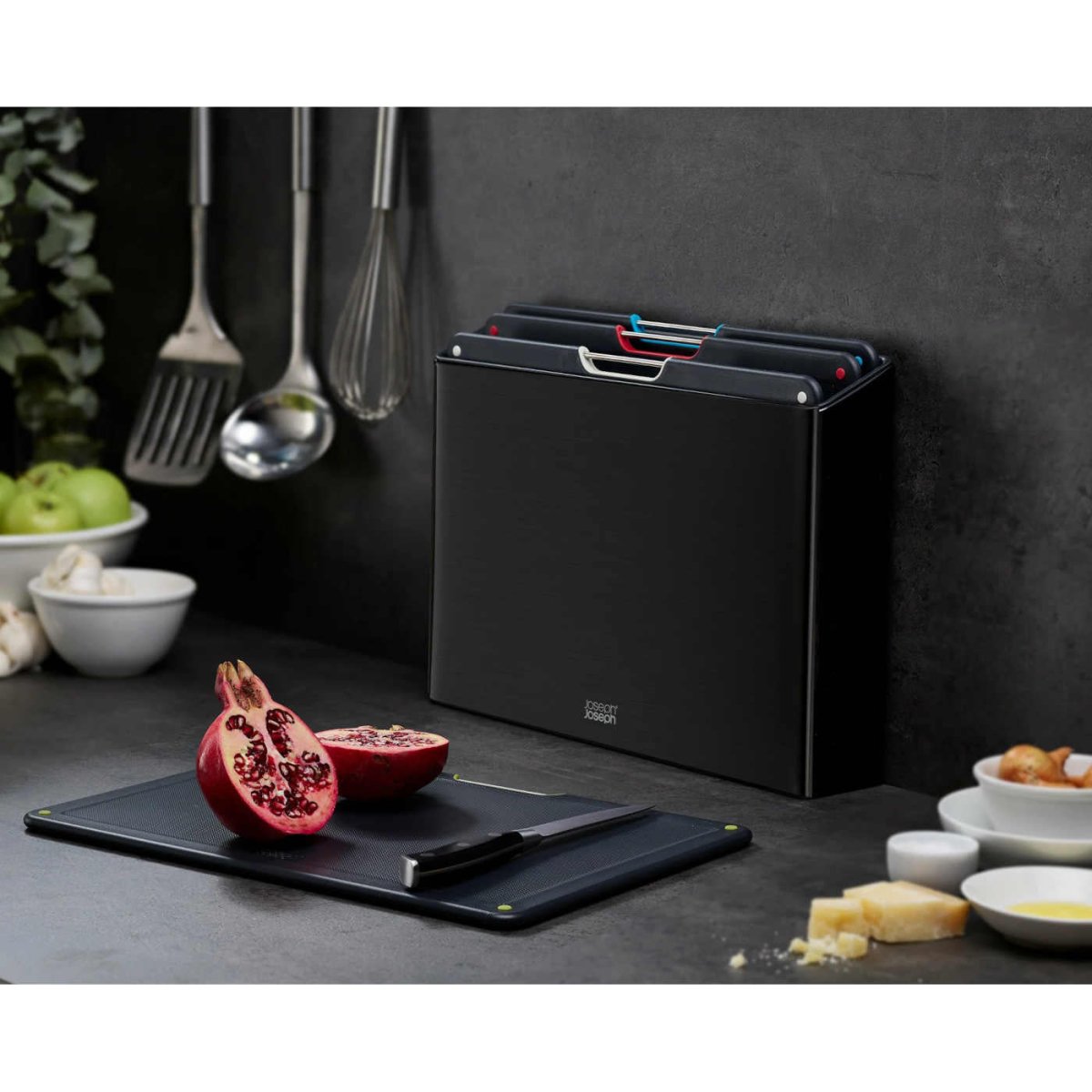 Joseph Joseph Folio Steel Chopping Board Black Set of 4 | Minimax
