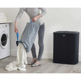 Joseph Joseph Tota laundry separation basket in black with dual compartments