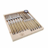 Laguiole Jean Dubost Maison 12 Piece Light Horn Cutlery Set - Minimax