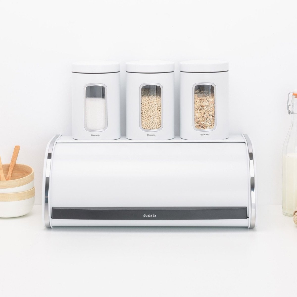 Large White Bread Bin Roll Top - Minimax