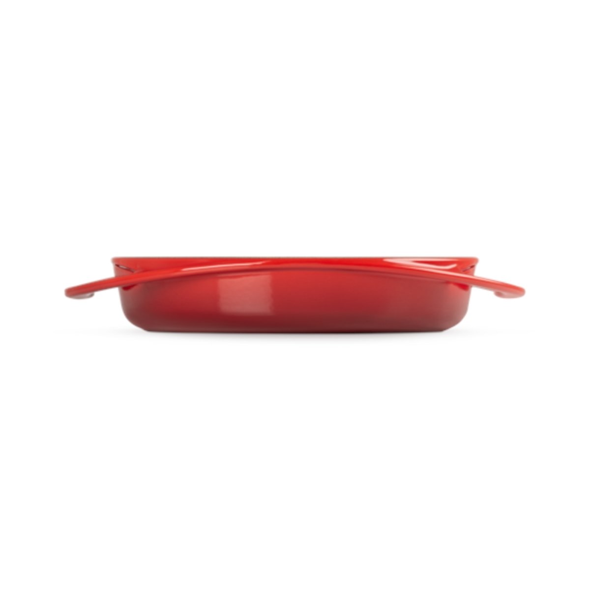 Le Creuset Cast Iron Tatin Dish 25cm Cerise red with cream enamel interior and looped handles, ideal for baking tarts and roasting