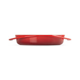Le Creuset Cast Iron Tatin Dish 25cm Cerise red with cream enamel interior and looped handles, ideal for baking tarts and roasting