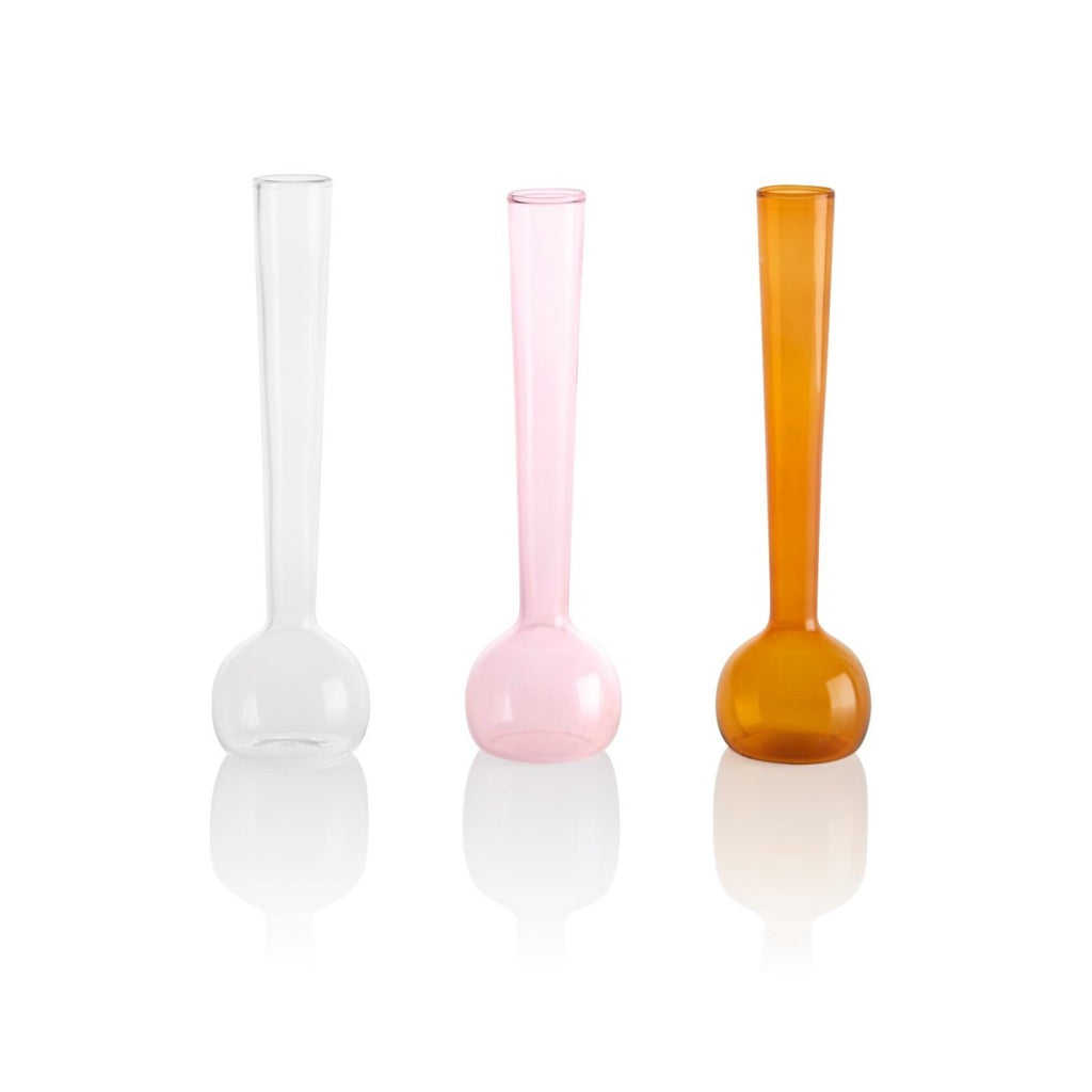 Maison Balzac Margot Vases Amber, Pink and Clear (Set of 3) | Minimax