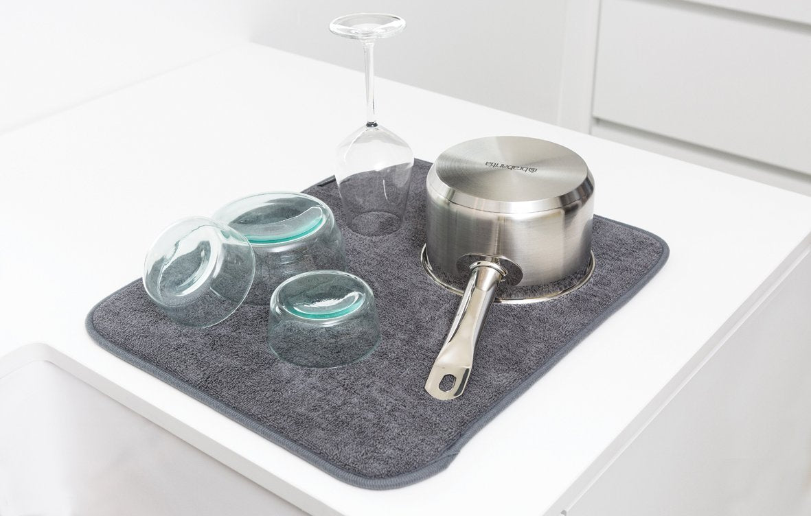 Microfiber Dark Grey Dish Drying Mat - Minimax