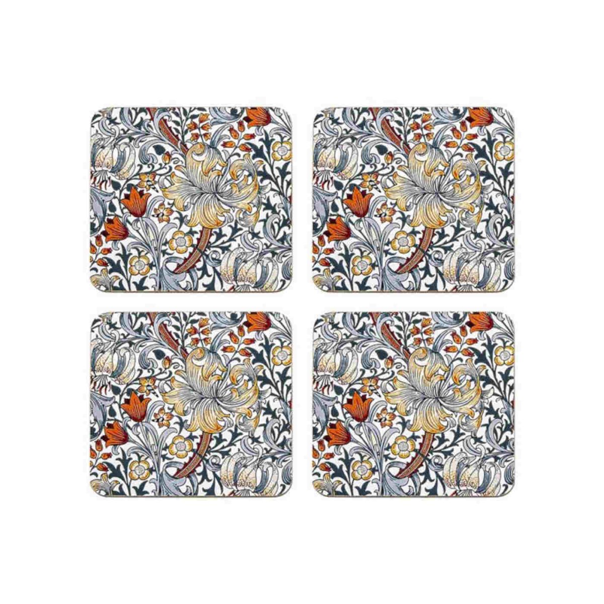 Nostalgic Blue Lily Coasters Set of 4 - Minimax
