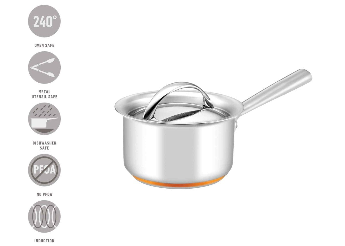 Essteele Per Vita Copper Base Stainless Steel Induction Covered Saucepan 16cm (1.9L) | Minimax